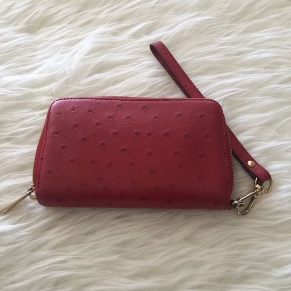Michael Kors Red Ostrich Wristlet - Picture 2 of 4